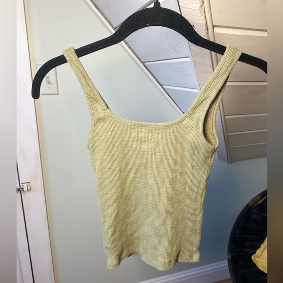 AMERICAN EAGLE OUTFITTERS Waffle Knit Stretch Tiny Tank Semi Crop Size Small - Picture 2 of 4